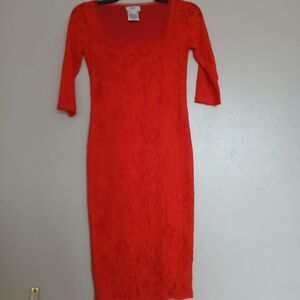 Fuzzi Dress Medium Mesh Midi Stretchy Bodycon‎ Lightweight Italy Vintage Y2k